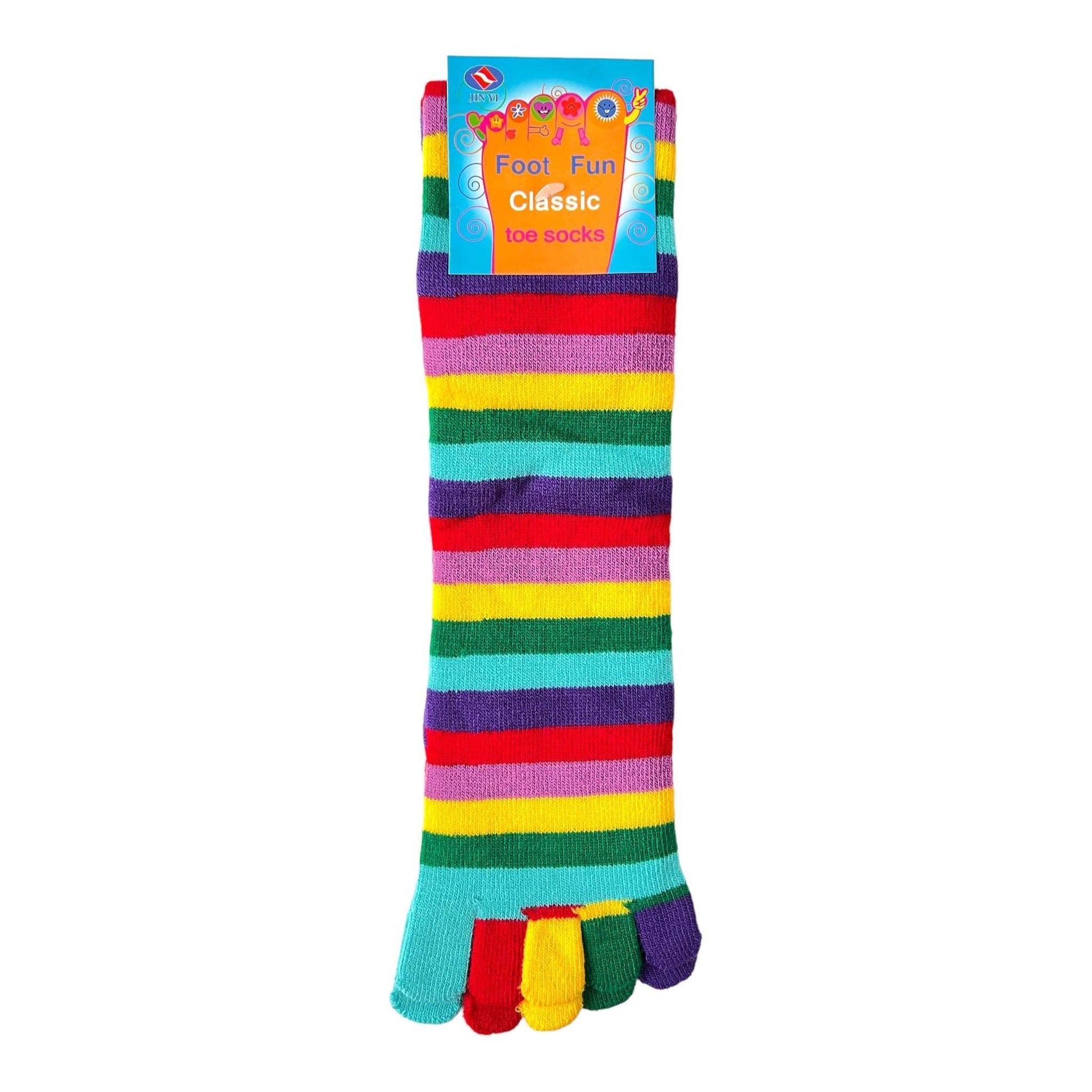 Rainbow Striped Toe Socks